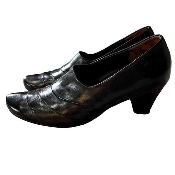 Paul Green Dark Brown Layered Leather Heeled Mules Shoes US 6 / UK 3.5 - Picture 1 of 11